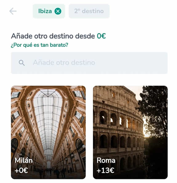 Nuevo destino por cero euros