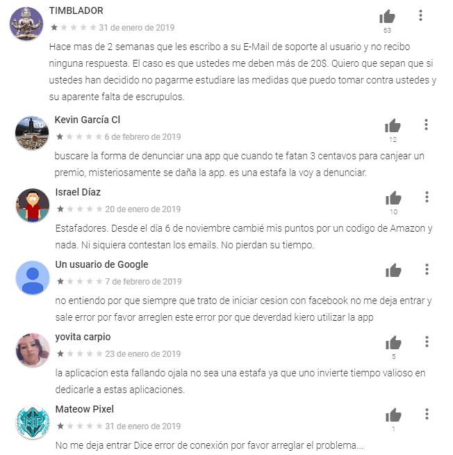 opiniones negativas