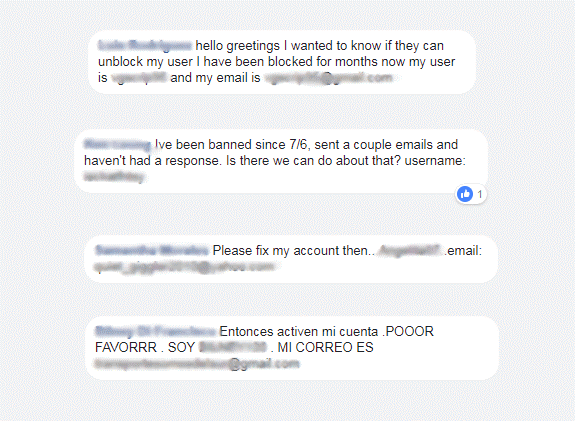 Ejemplos de otros usuarios baneados en DollarTracks Otros baneados