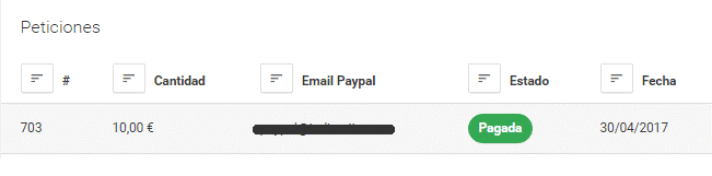 Pago recibido en fanporfan pagado