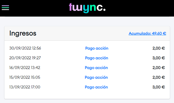 Pago por acci&oacute;n en Septiembre