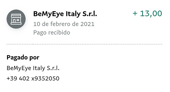 Comprobante BeMyEye 2021