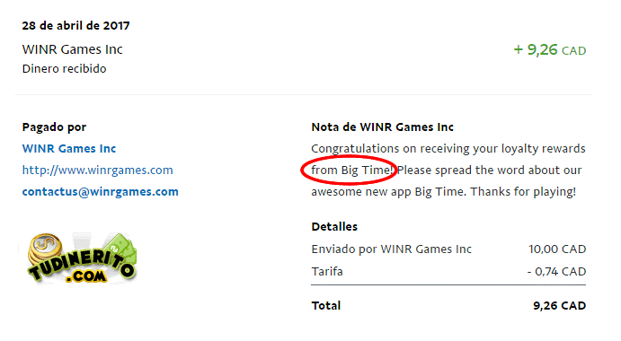 Pago Big Time pago big time