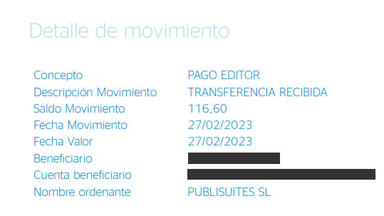 Transferencia recibida