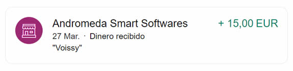 Pago recibido el 27 de marzo