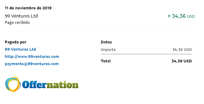 Prueba de pago 11 de noviembre del 2019 pago