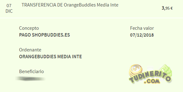 Comprobante de pago de ShopBuddies pago shopbuddies