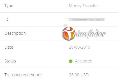 Pago recibido en agosto del 2019 por parte de Triunfador Triunfador pago agosto