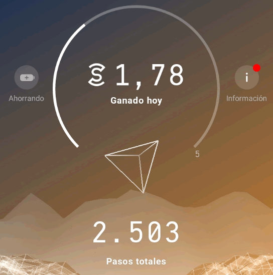 Pasos totales contados en Sweatcoin