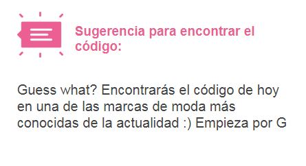 Pista de LadyCashback para encontrar el código oculto pista