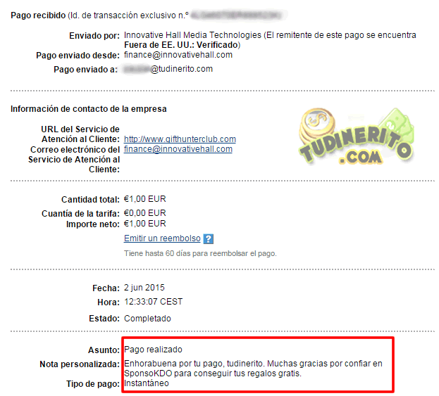 Mi primer pago en la nueva Sponsokdo primer-pago-sponsokdo