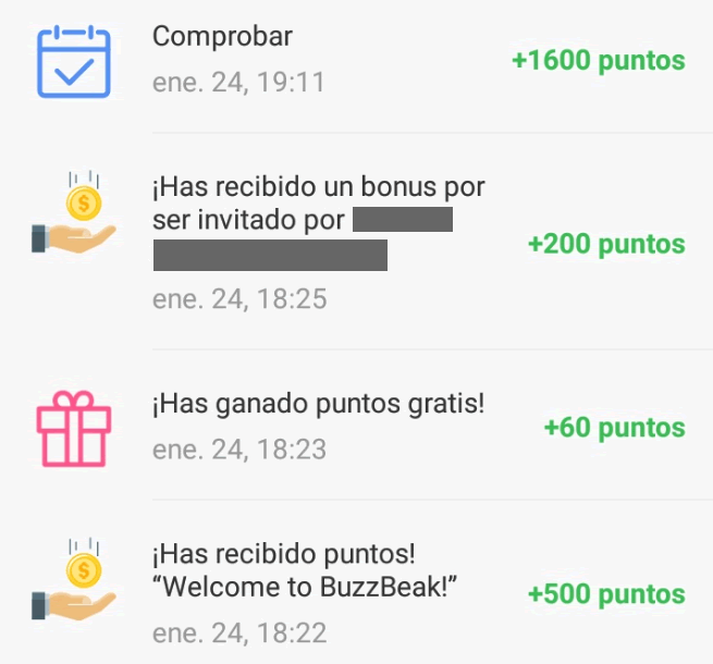 Primeros puntos en BuzzBreak primeros puntos