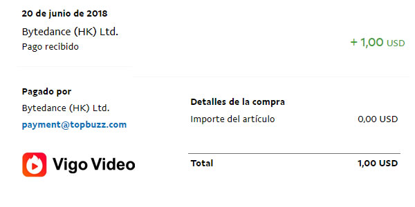 Comprobante del pago (1$ paypal) Comprobante paypal