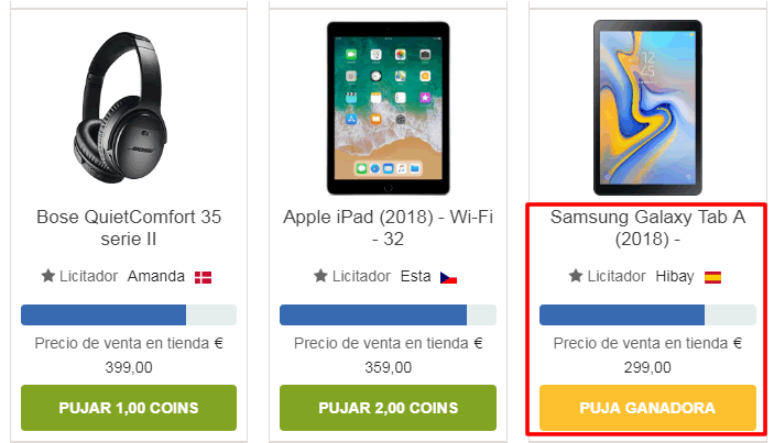 ¿Y aquí? puja