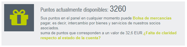 Los puntos que tenía disponible antes de solicitar el pago puntos disponibles