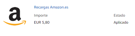 5,80€ recargados en Amazon con 500 puntos de Curve recarga amazon