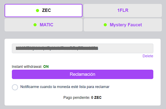 Reclamaci&oacute;n ZEC