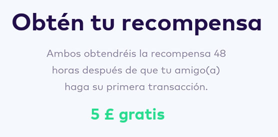 Ahora la recompensa de Monese es de 5€ (o 5 libras) recompensa