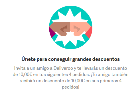 Sistema de referidos de Deliveroo: 10€ por cada amigo que invites referidos deliveroo