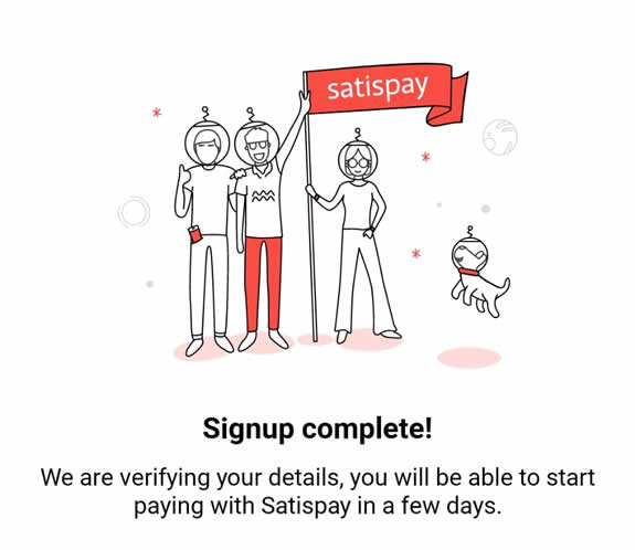 Registro Satispay completado