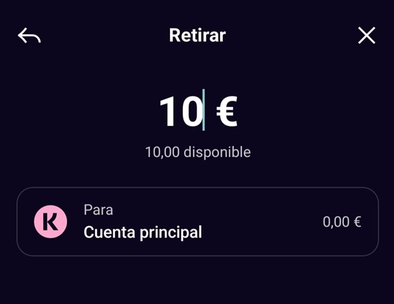 He retirado los 10€ de Klarna sin problema