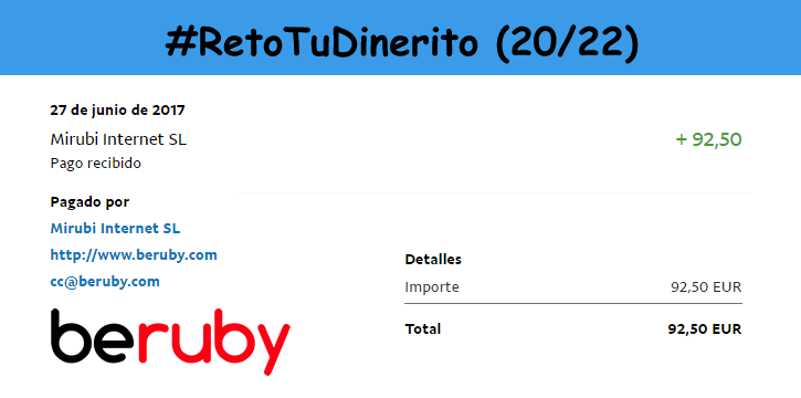Vigésimo pago del Reto TuDinerito (20/22 completado) Reto20