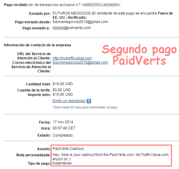 Mi segundo pago en PaidVerts segundo-pago-paidverts