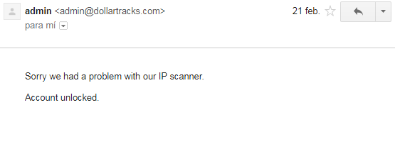 El admin de DollarTracks admitiendo que tienen fallos a la hora de detectar IPs sorry