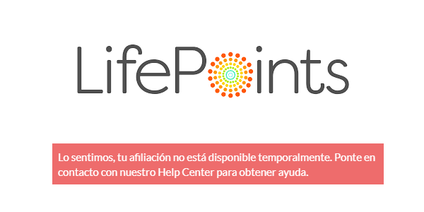 Mensaje que me sale al tratar de entrar en mi cuenta lo sentimos