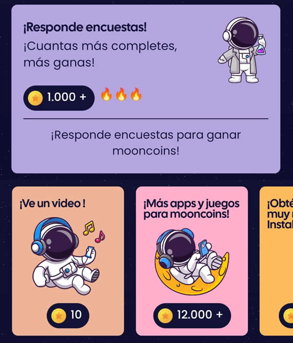 Tareas que se pueden completar en Moonwalk