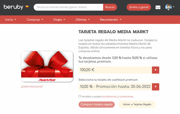 Tarjeta regalo Media Markt
