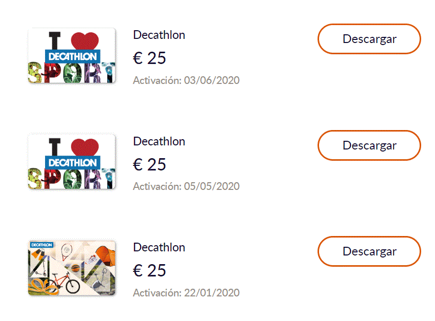 Mis tarjetas compradas con descuento mis tarjetas
