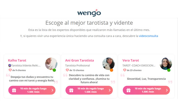 Profesionales en Wengo