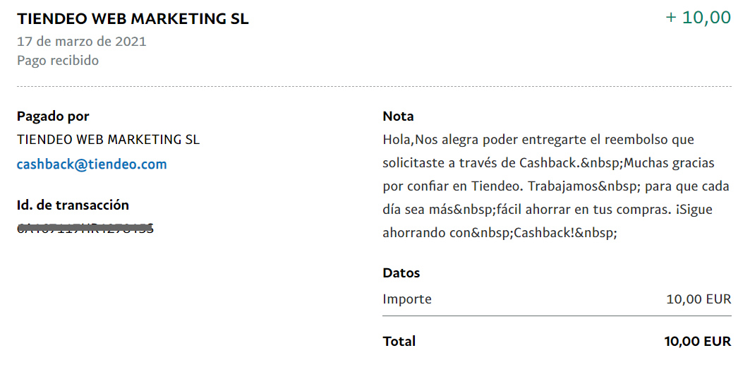 Pago de Tiendeo