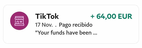 Prueba de pago para demostrar que TikTok Now es fiable
