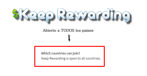 Keep Rewarding sirve para todos los países todos los países