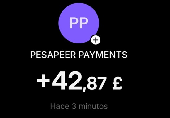 Transferencia en libras recibida en Revolut