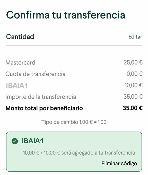 Transferencia en taptap send