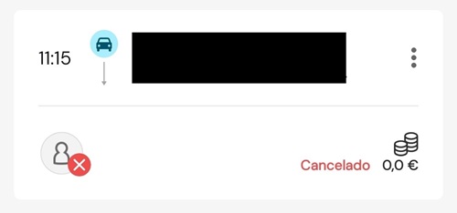 Trayecto cancelado sin motivo