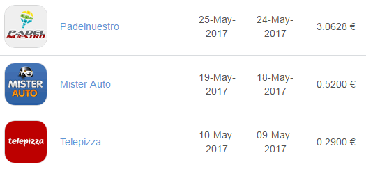 Mis tres últimas compras a través de beruby Últimas compras