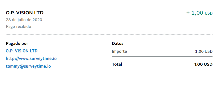 1$ más ganado en Survey Time Otro dolar