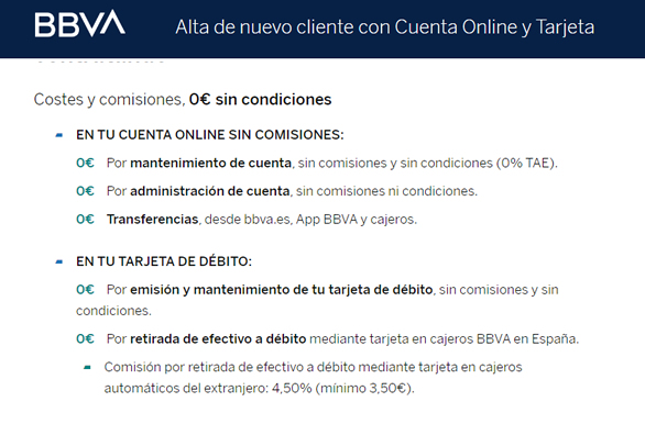 Ventajas de la cuenta BBVA online