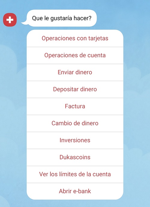 Menú Dukascopy Menú