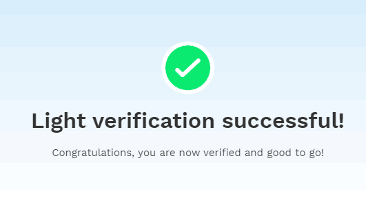 Mensaje que sale al verificar la cuenta en BitPanda Cuenta verificada