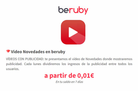 Vídeos pagados a partir de 0,01€