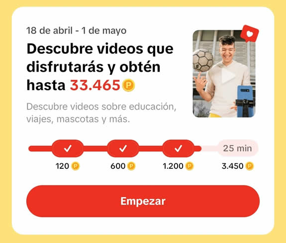 Descubre vídeos en TikTok Lite y acumula puntos