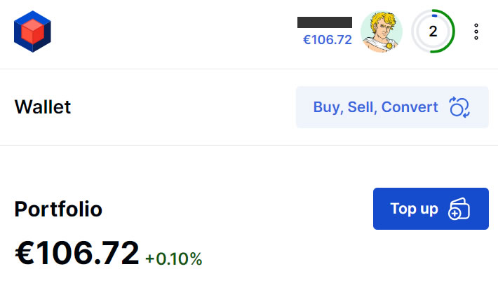 Mi saldo en la wallet de BlockTrade