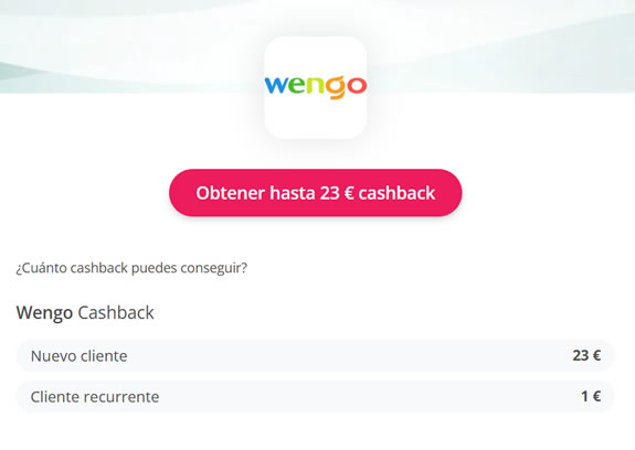 23&euro; de cashback en Wengo