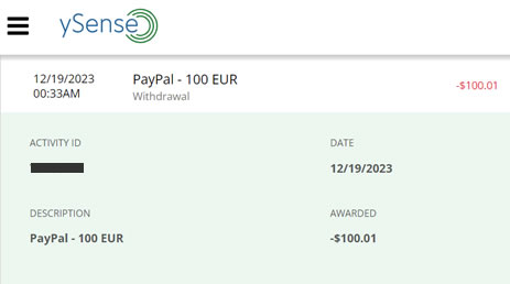 100€ retirados
