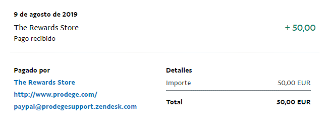 Pago recibido en agosto del 2019 por parte de ySense ySense pago agosto
